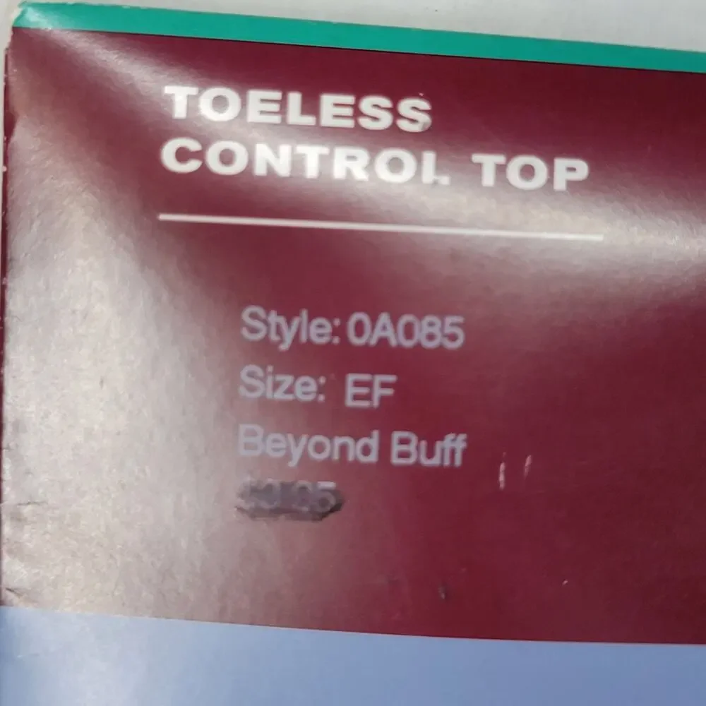 Hanes Silk Reflections Toeless Control Top Hose - Size EF Beyond Buff NEW